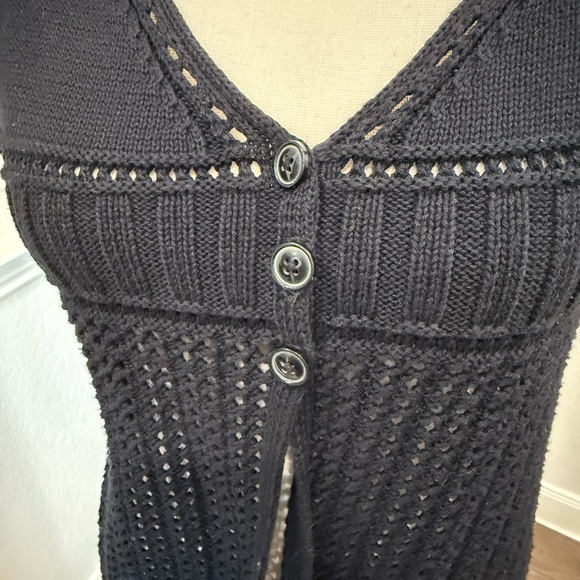 Size small Black knit flyaway sweater with 3 button detail by Jones New York. - Picture 2 of 4